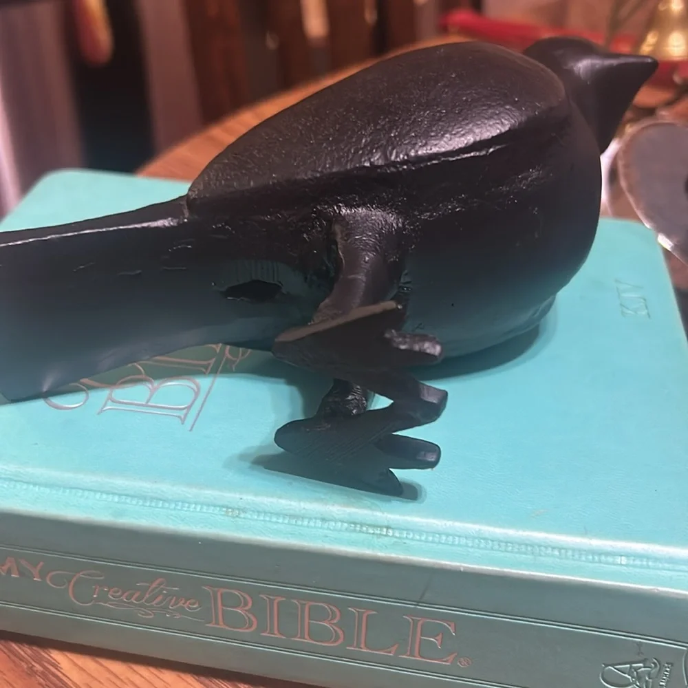 Elegant Black Bird Figurine-it is very heavy cold, could be cast iron